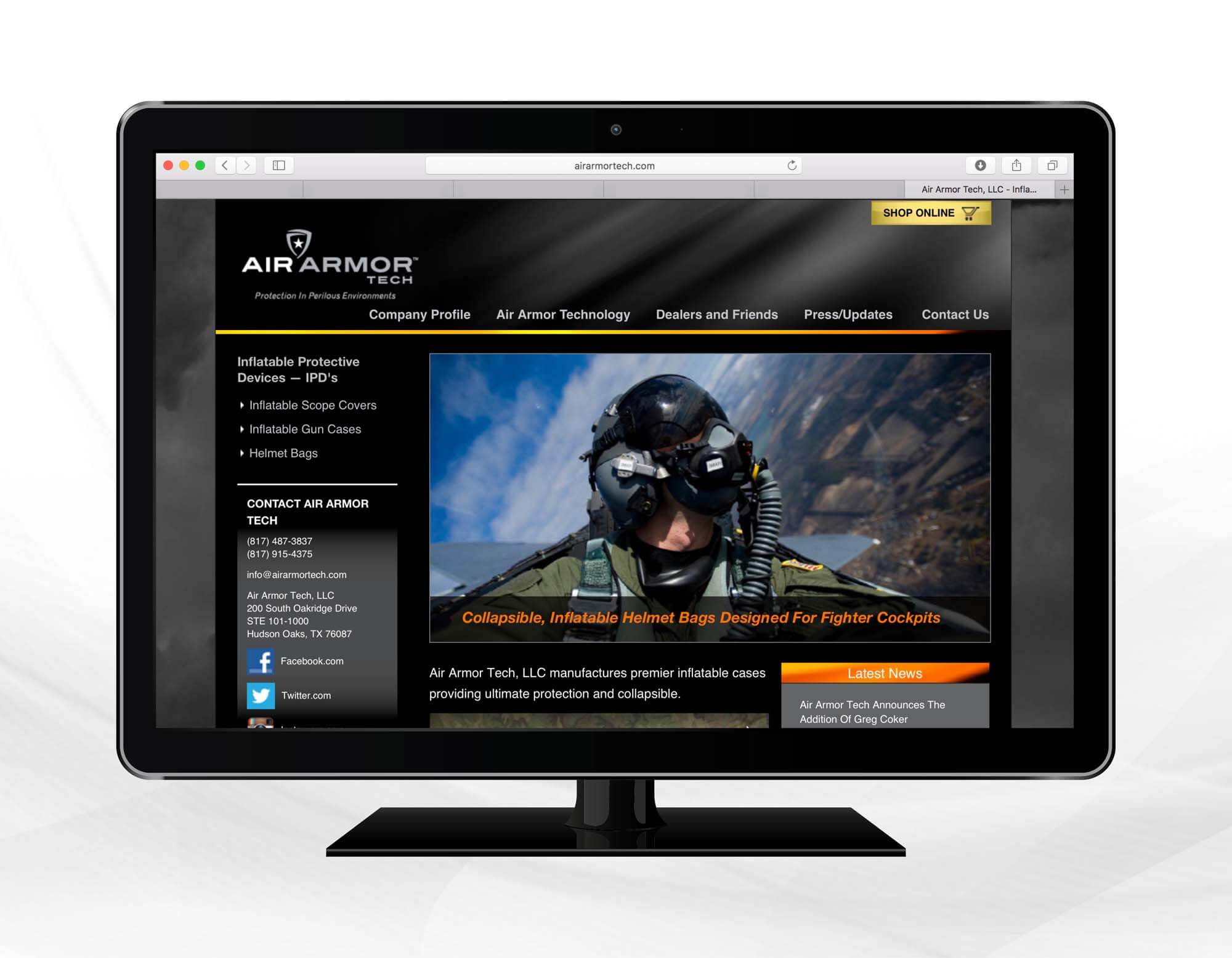 Air Armor Tech Website Design and Programming